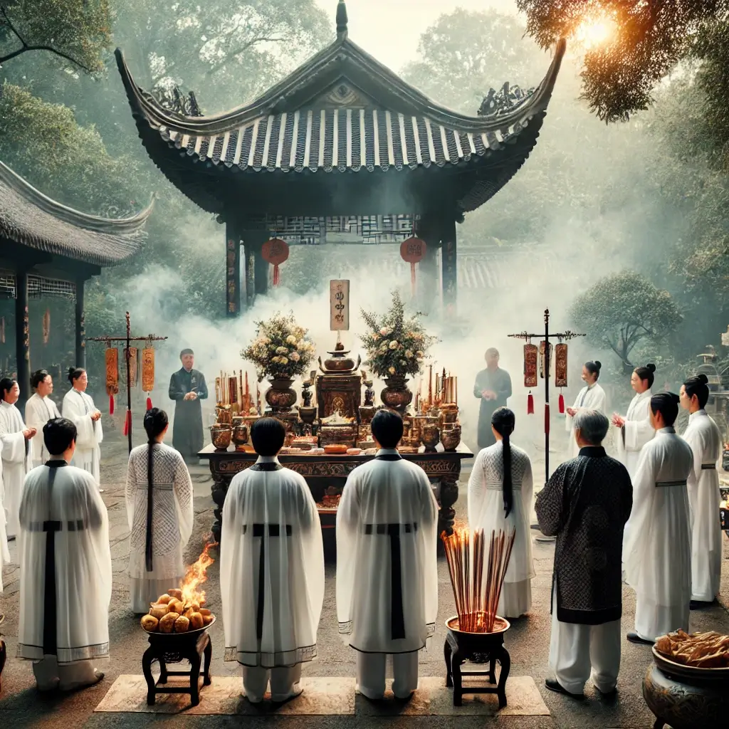 僧侶為先人誦經超度